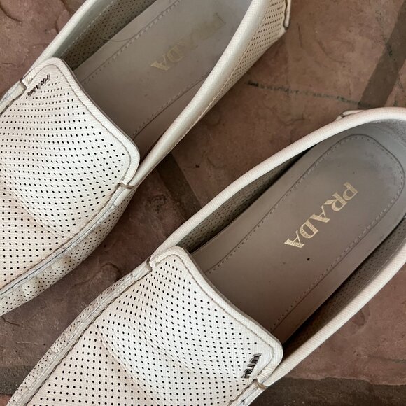 White Prada Loafers size 10 - Picture 5 of 8
